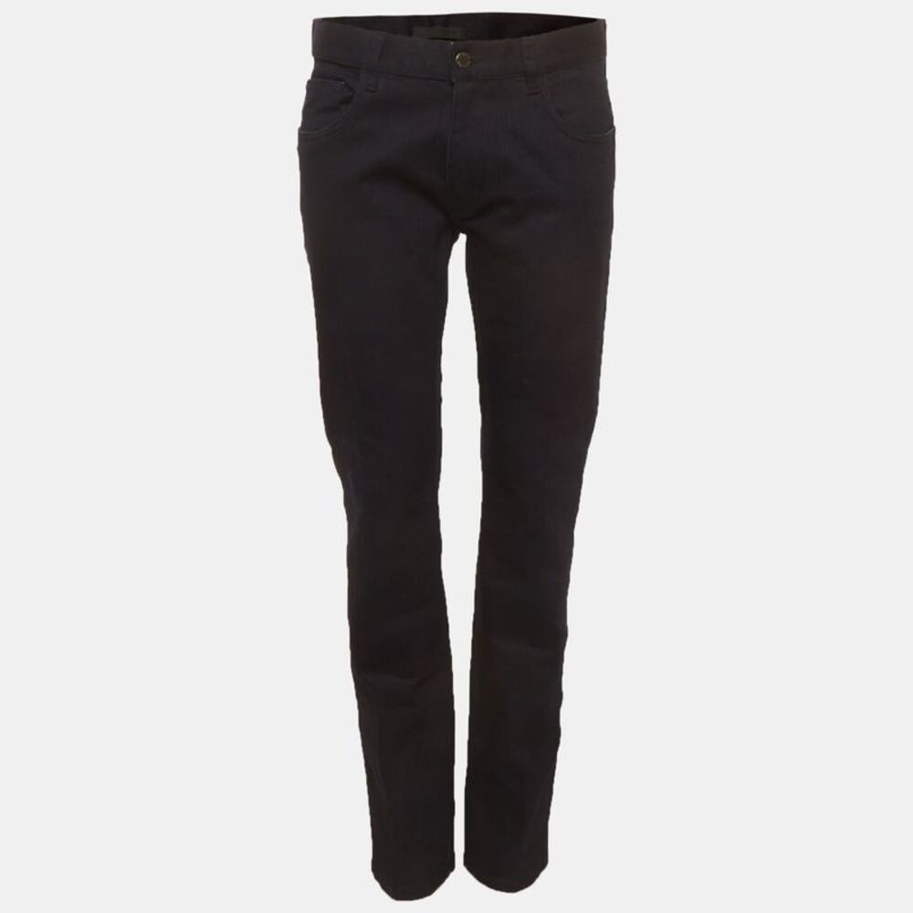 Prada Blue Denim Tapered Fit Jeans L/waist 33"